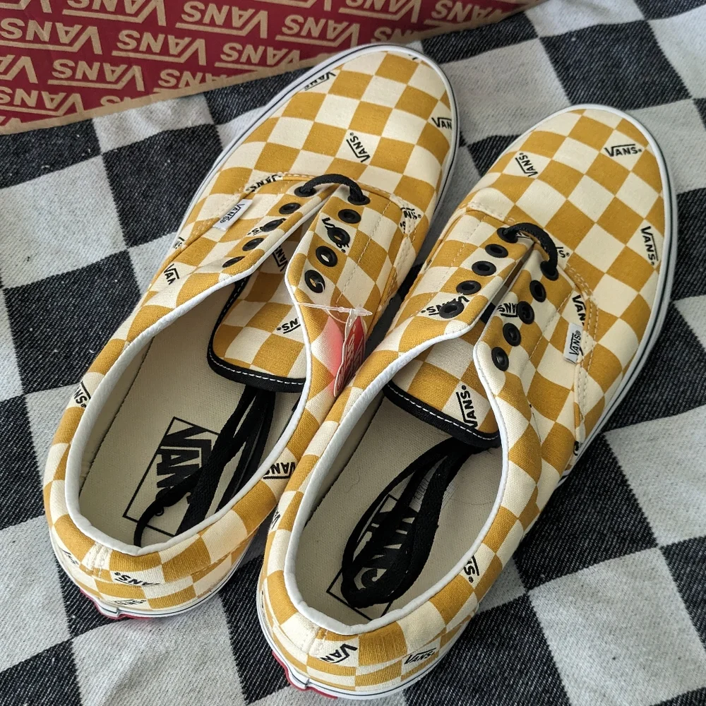 Vans Era Big Check Men 11.5 Yolk Yellow And White Classic 072026 - Picture 5 of 10